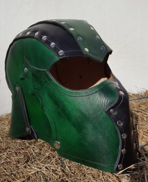 Green Leather Helm