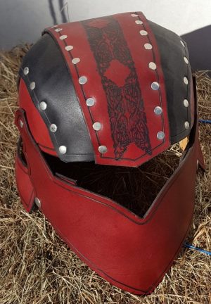 Red Leather Helm