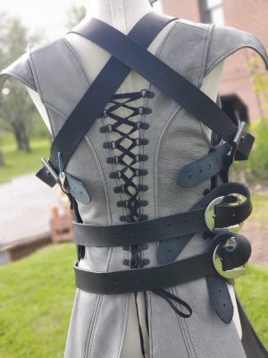 Layered Body Armour back view handmade by Red Falcon
