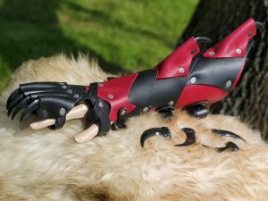 Dyed Color Claw Gauntlets handmade by Red Falcon