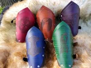 Engraved Bracers handmade by Red Falcon