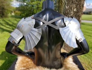 Stainless Steel Gothic Shoulders Back View handmade by Red Falcon