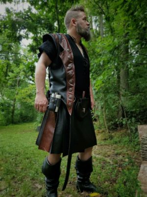 Leather 2Tone Kilt made by Red Falcon