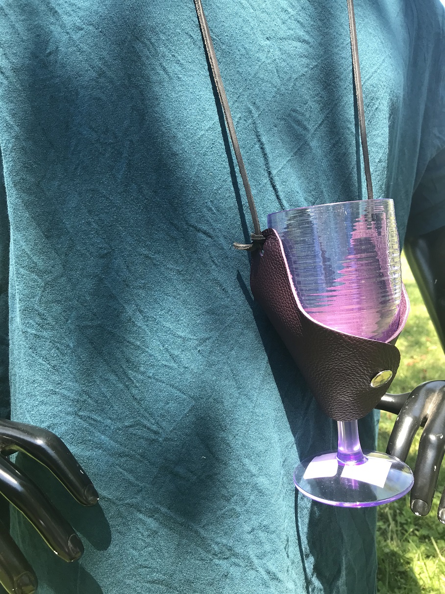 Leather Wine Glass Holder Necklace 